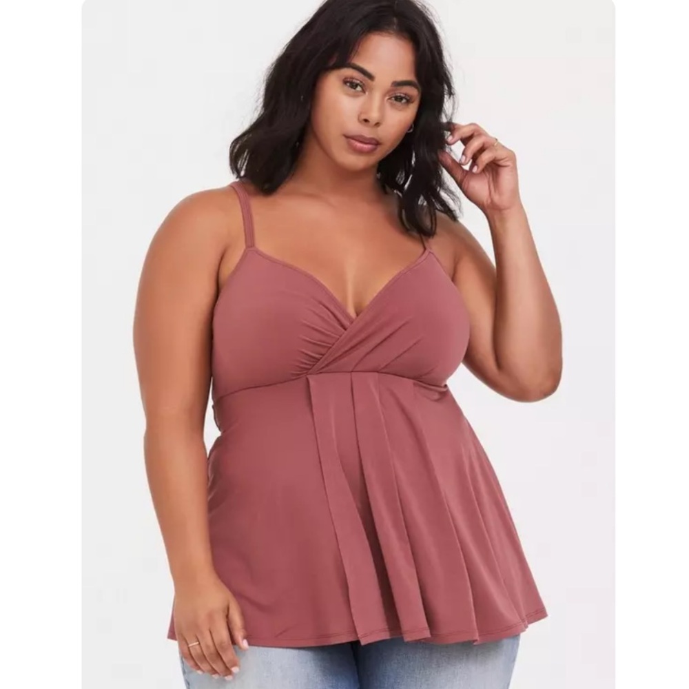 Nwot Torrid Studio Knit Surplice Babydoll Cami Top